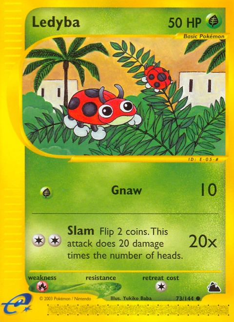 Ledyba Pokémon card from Skyridge, number 73 (Standard print)