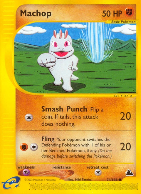 Machop Pokémon card from Skyridge, number 74 (Standard print)