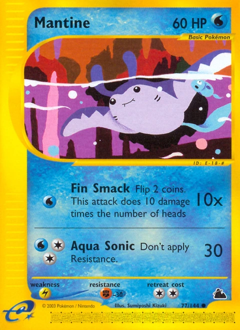 Mantine Pokémon card from Skyridge, number 77 (Standard print)