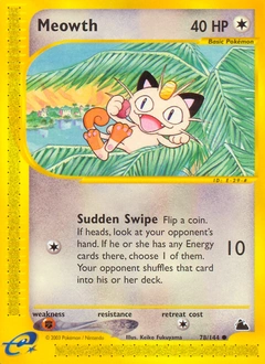 Meowth Pokémon card, number 78