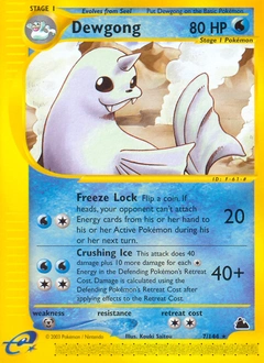 Dewgong Pokémon card, number 7