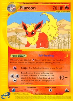 Flareon Pokémon card, number 8