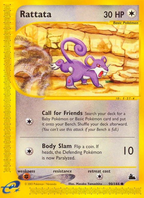Rattata Pokémon card from Skyridge, number 90 (Standard print)
