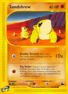 Sandshrew Pokémon card, number 92