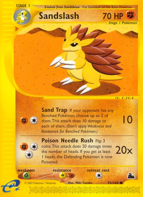 Sandslash Pokémon card from Skyridge, number 93 (Standard print)