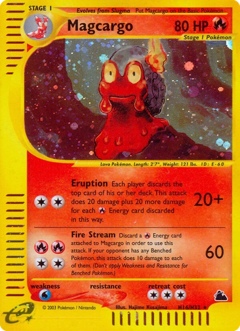 Magcargo Pokémon card from Skyridge, number H16 (Holo print)