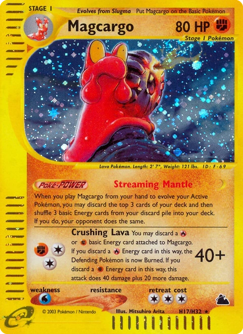 Magcargo Pokémon card from Skyridge, number H17 (Holo print)