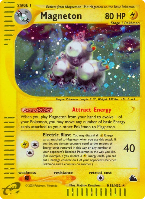 Magneton Pokémon card from Skyridge, number H18 (Holo print)
