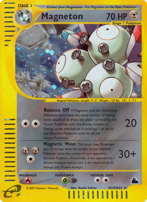 Magneton Pokémon card from Skyridge, number H19 (Holo print)