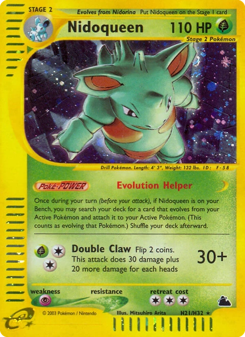 Nidoqueen Pokémon card from Skyridge, number H21 (Holo print)