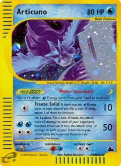 Articuno Pokémon card, number H3