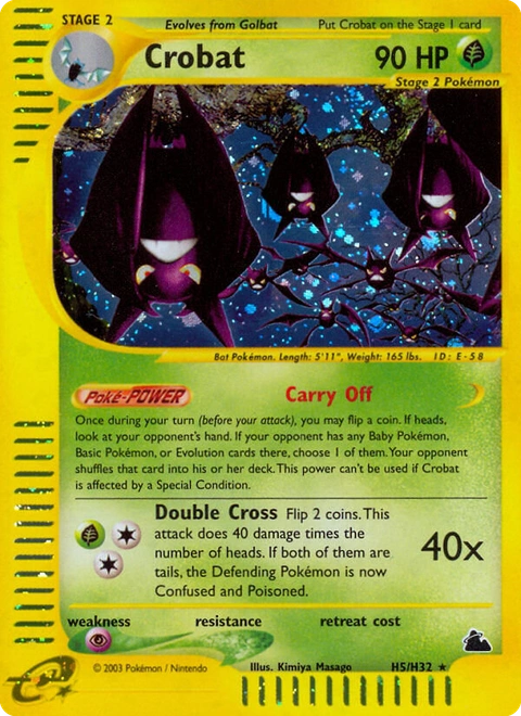 Crobat Pokémon card from Skyridge, number H5 (Holo print)
