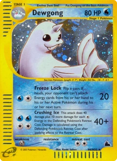 Dewgong Pokémon card, number H6