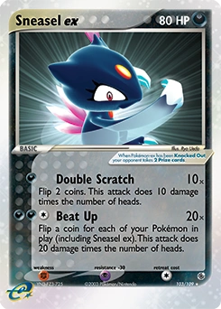 Sneasel ex Pokémon card, number 103