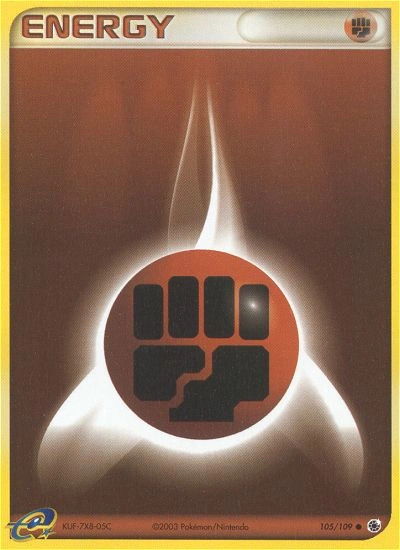Fighting Energy Pokémon card from Ruby & Sapphire, number 105 (Standard print)