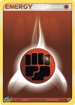Fighting Energy Pokémon card, number 105