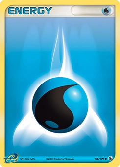 Water Energy Pokémon card, number 106