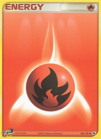 Fire Energy Pokémon card from Ruby & Sapphire, number 108 (Standard print)