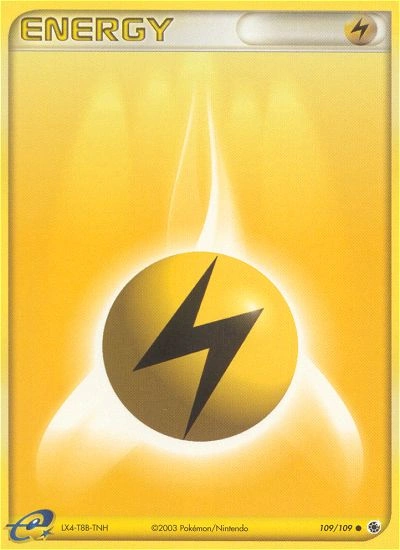 Lightning Energy Pokémon card from Ruby & Sapphire, number 109 (Standard print)