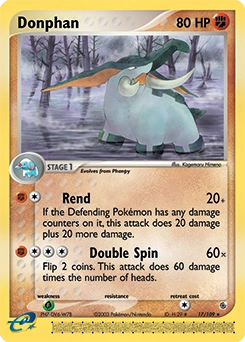 Donphan Pokémon card, number 17