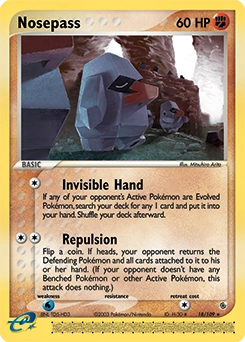 Nosepass Pokémon card, number 18