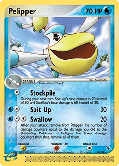 Pelipper Pokémon card, number 19