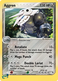 Aggron Pokémon card, number 1