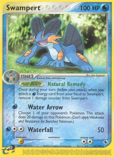 Swampert Pokémon card from Ruby & Sapphire, number 23 (Standard print)