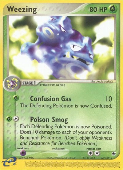 Weezing Pokémon card from Ruby & Sapphire, number 24 (Standard print)