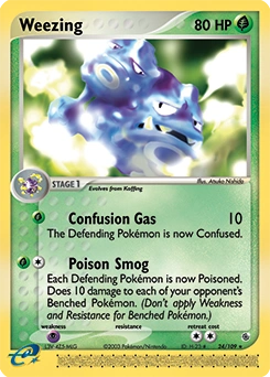 Weezing Pokémon card, number 24