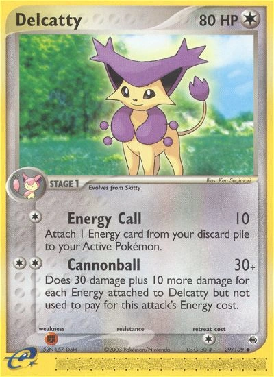 Delcatty Pokémon card from Ruby & Sapphire, number 29 (Standard print)