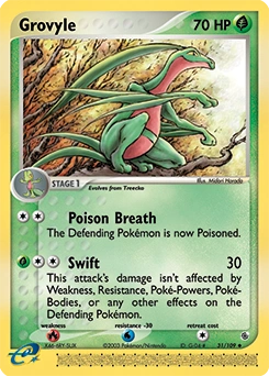 Grovyle Pokémon card, number 31