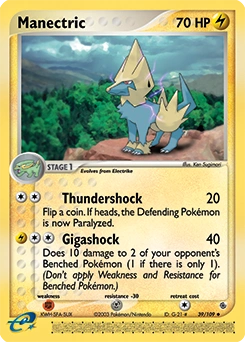 Manectric Pokémon card, number 39