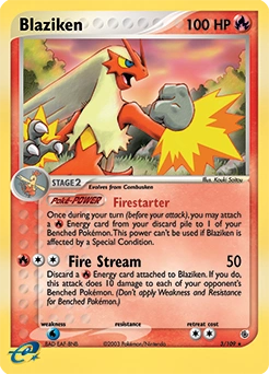 Blaziken Pokémon card, number 3