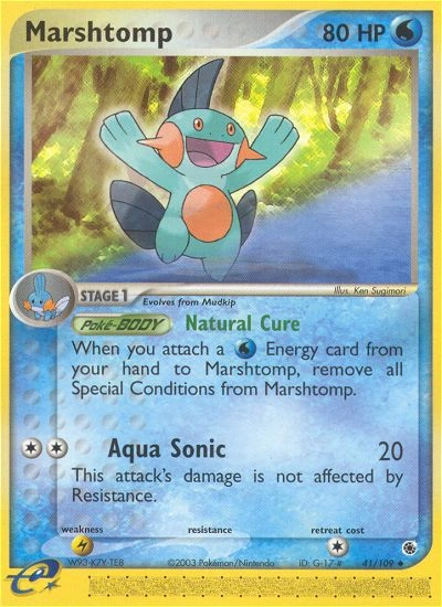 Marshtomp Pokémon card from Ruby & Sapphire, number 41 (Standard print)