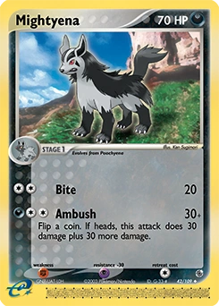 Mightyena Pokémon card, number 42