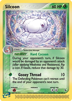 Silcoon Pokémon card, number 43