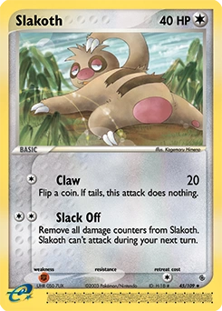 Slakoth Pokémon card, number 45