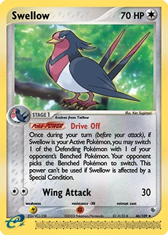 Swellow Pokémon card, number 46