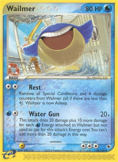 Wailmer Pokémon card from Ruby & Sapphire, number 48 (Standard print)