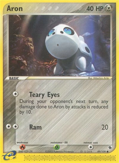 Aron Pokémon card from Ruby & Sapphire, number 49 (Standard print)