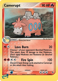 Camerupt Pokémon card, number 4