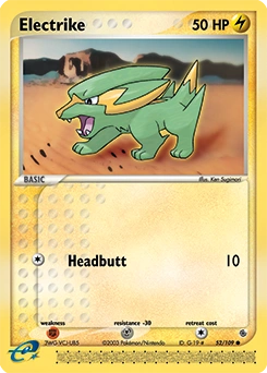 Electrike Pokémon card, number 52