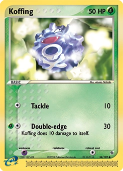 Koffing Pokémon card, number 54