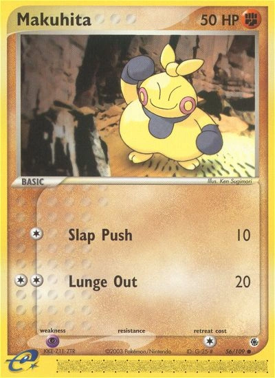 Makuhita Pokémon card from Ruby & Sapphire, number 56 (Standard print)