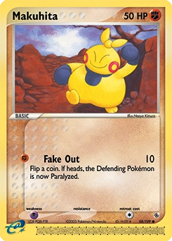 Makuhita Pokémon card, number 58