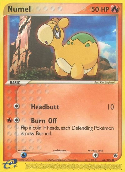 Numel Pokémon card from Ruby & Sapphire, number 61 (Standard print)