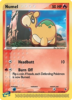 Numel Pokémon card, number 61