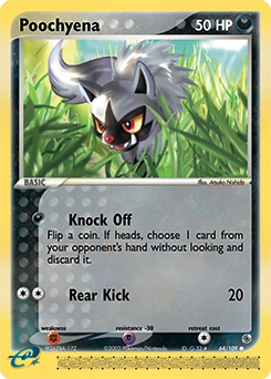 Poochyena Pokémon card, number 64