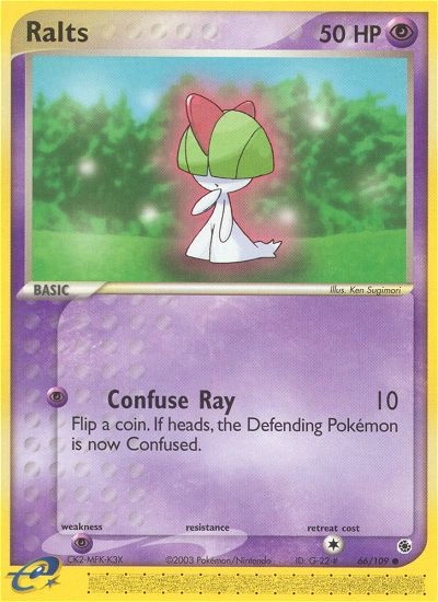 Ralts Pokémon card from Ruby & Sapphire, number 66 (Standard print)